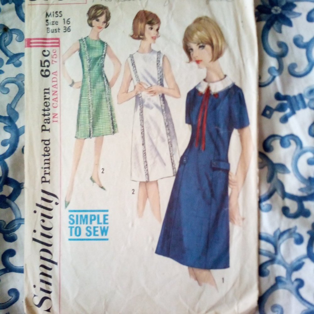 Vintage Simplicity 1960's Mod Dress pattern